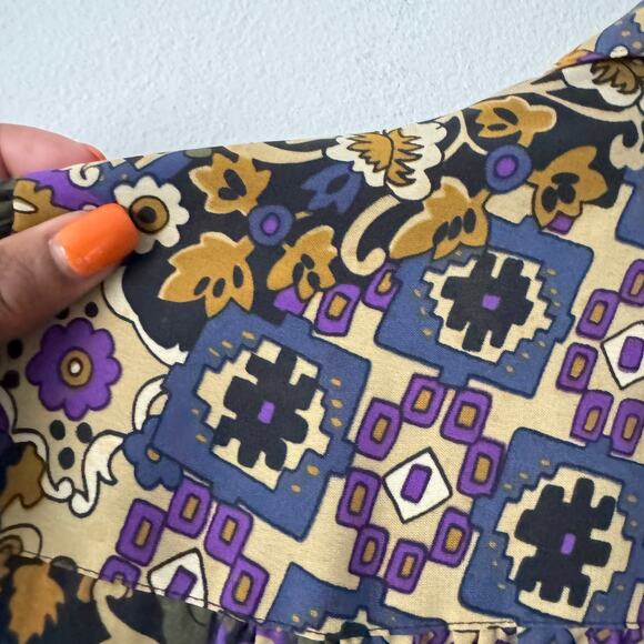 Vtg Jordan‎ Blouse Womens 6 Multicolor Button Up Tassel Retro Career Business - Picture 6 of 10